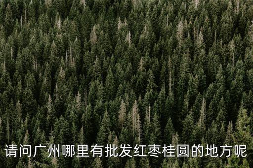 請問廣州哪里有批發紅棗桂圓的地方呢