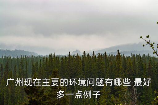 廣州現在主要的環境問題有哪些 最好多一點例子