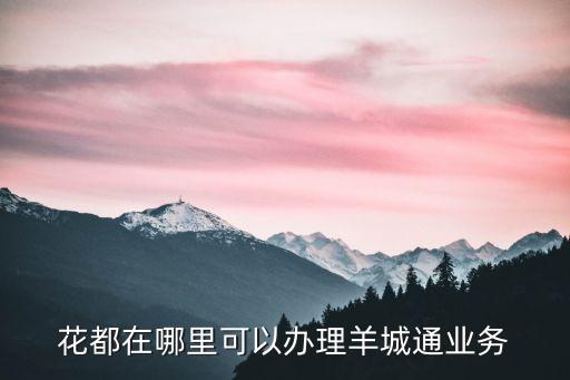 花都在哪里可以辦理羊城通業務
