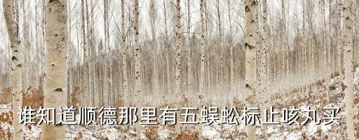 誰(shuí)知道順德那里有五蜈蚣標(biāo)止咳丸買(mǎi)