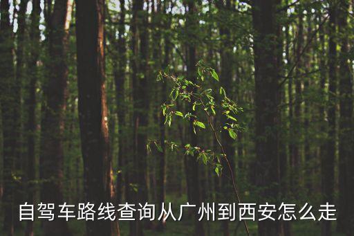 自駕車路線查詢從廣州到西安怎么走