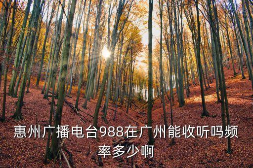 惠州電視臺廣州，惠州廣播電臺988在廣州能收聽嗎頻率多少啊