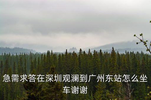 急需求答在深圳觀瀾到廣州東站怎么坐車謝謝