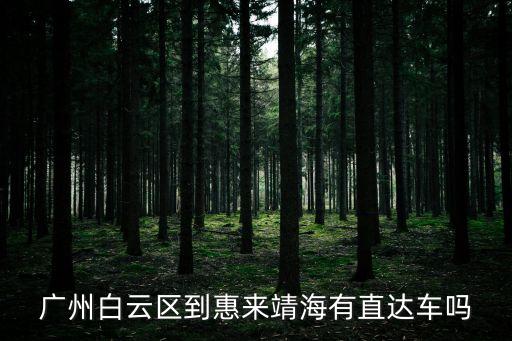 廣州白云區到惠來靖海有直達車嗎