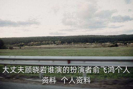 大丈夫顧曉巖誰演的扮演者俞飛鴻個人資料  個人資料