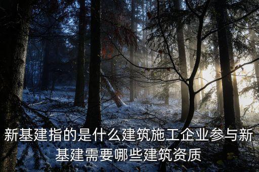 新基建指的是什么建筑施工企業(yè)參與新基建需要哪些建筑資質(zhì)