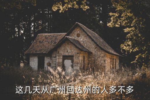 廣州返達州人員，這幾天從廣州回達州的人多不多