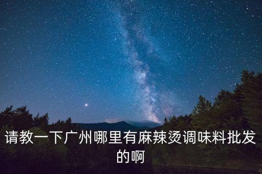 請教一下廣州哪里有麻辣燙調味料批發的啊