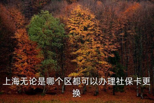 上海市統一換社保卡嗎，上海無論是哪個區都可以辦理社保卡更換