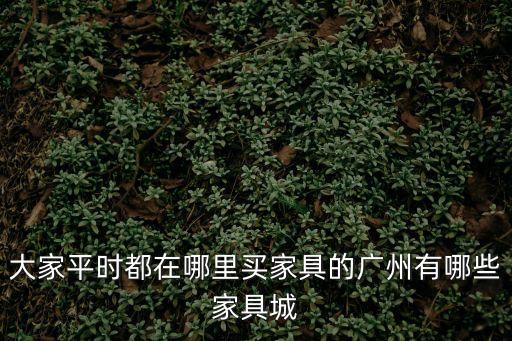 大家平時都在哪里買家具的廣州有哪些家具城