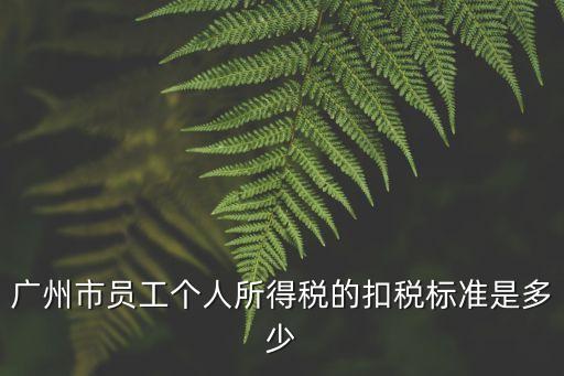 廣州市員工個(gè)人所得稅的扣稅標(biāo)準(zhǔn)是多少