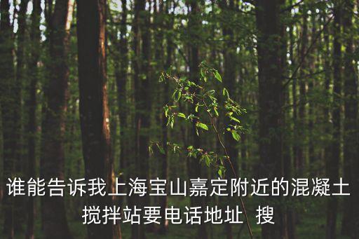 上海市嘉定區(qū)混凝土，上海楓涇附近有混凝土公司嗎