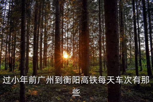 過小年前廣州到衡陽高鐵每天車次有那些