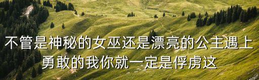 不管是神秘的女巫還是漂亮的公主遇上勇敢的我你就一定是俘虜這