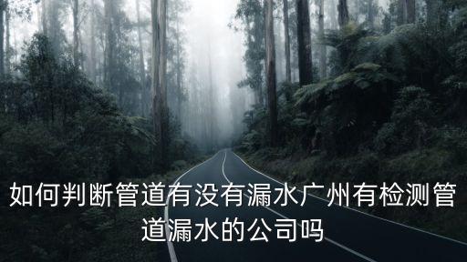 如何判斷管道有沒有漏水廣州有檢測管道漏水的公司嗎
