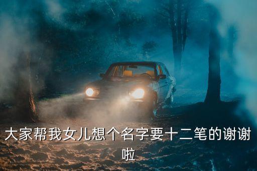 大家幫我女兒想個名字要十二筆的謝謝啦