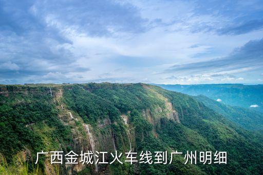 廣西金城江火車線到廣州明細
