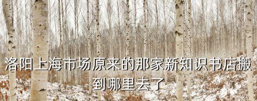 洛陽上海市場原來的那家新知識書店搬到哪里去了