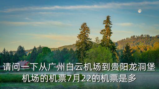 請問一下從廣州白云機場到貴陽龍洞堡機場的機票7月22的機票是多