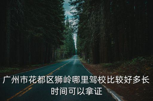 廣州花都區獅嶺鎮排名好的駕校，花都學車哪個駕校好