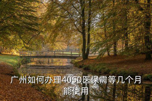 廣州如何辦理4050醫(yī)保需等幾個(gè)月能使用