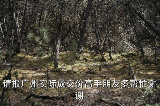 請報廣州實際成交價高手朋友多幫忙謝謝