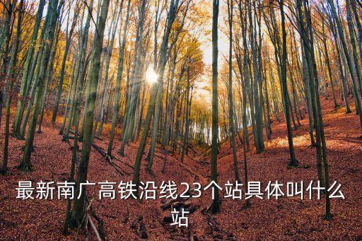 最新南廣高鐵沿線23個(gè)站具體叫什么站