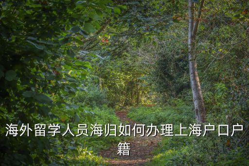 上海市留學(xué)回國人才落戶政策，海外留學(xué)人員海歸如何辦理上海戶口戶籍