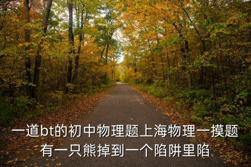 一道bt的初中物理題上海物理一摸題有一只熊掉到一個陷阱里陷