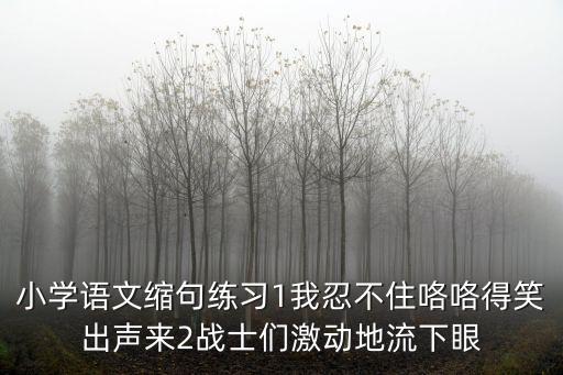 小學語文縮句練習1我忍不住咯咯得笑出聲來2戰士們激動地流下眼