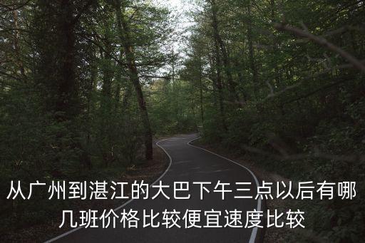 廣州到湛江大巴最便宜，從廣州到湛江的大巴下午三點以后有哪幾班價格比較便宜速度比較