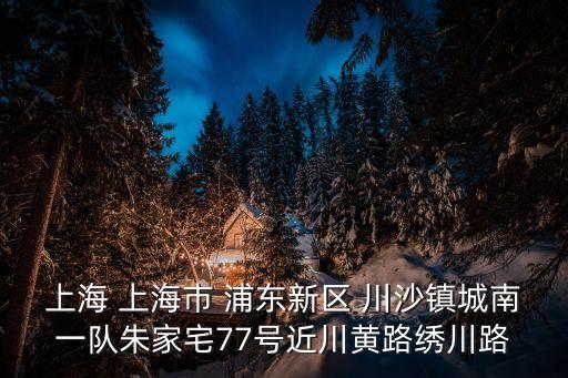 上海 上海市 浦東新區(qū) 川沙鎮(zhèn)城南一隊朱家宅77號近川黃路繡川路