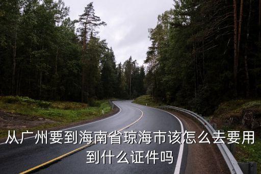 從廣州要到海南省瓊海市該怎么去要用到什么證件嗎