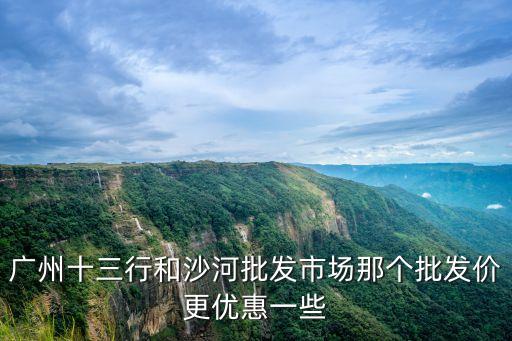廣州十三行和沙河批發市場那個批發價更優惠一些