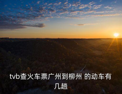 廣州到柳州動車有幾趟車，廣洲南站到柳州高鐵每天有幾趟