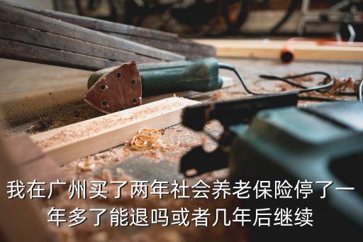 我在廣州買了兩年社會養老保險停了一年多了能退嗎或者幾年后繼續