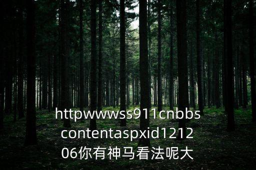httpwwwss911cnbbscontentaspxid121206你有神馬看法呢大