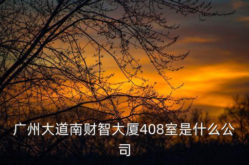 廣州大道南財智大廈408室是什么公司