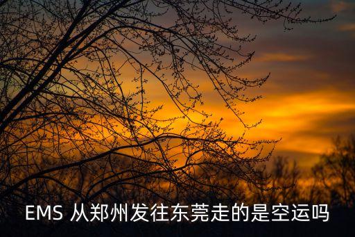 從河南發送東莞的物流經過廣州嘛，EMS 從鄭州發往東莞走的是空運嗎
