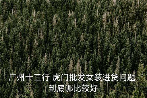 廣州十三行 虎門批發女裝進貨問題 到底哪比較好