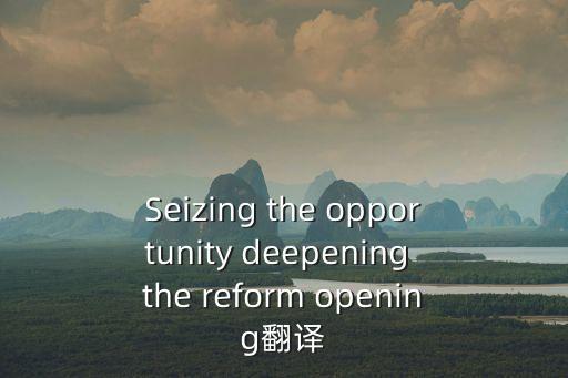 Seizing the opportunity deepening the reform opening翻譯
