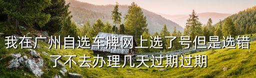 廣州車牌網(wǎng)上選號(hào)后還能現(xiàn)場(chǎng)不，我在廣州自選車牌網(wǎng)上選了號(hào)但是選錯(cuò)了不去辦理幾天過期過期
