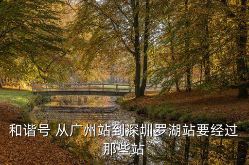 廣州到深圳動車線路站點圖，和諧號 從廣州站到深圳羅湖站要經(jīng)過那些站