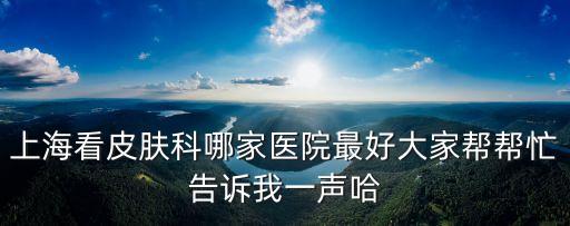 上海市皮膚醫院哪個好，誰知道上海那家皮膚科醫院比較好