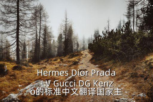 Hermes Dior Prada LV Gucci DG Kenzo的標準中文翻譯國家主