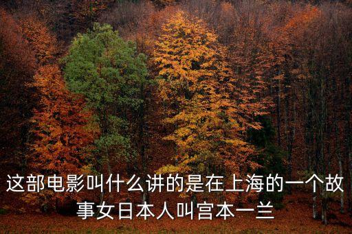 這部電影叫什么講的是在上海的一個故事女日本人叫宮本一蘭