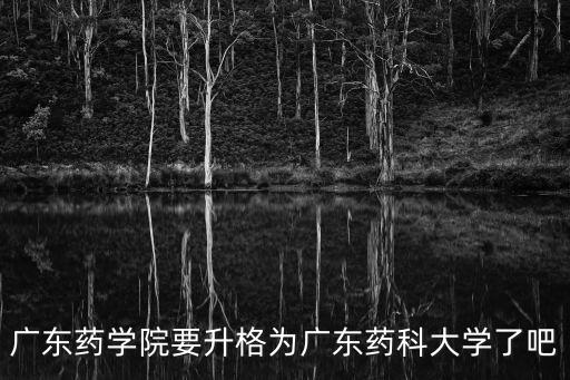 廣東藥學院要升格為廣東藥科大學了吧