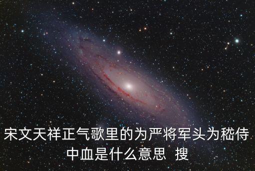 嚴將軍頭，宋文天祥正氣歌里的為嚴將軍頭為嵇侍中血是什么意思  搜
