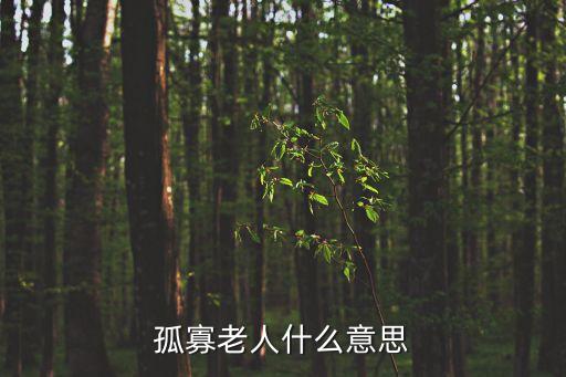 孤寡老人的意思，孤寡老人什么意思