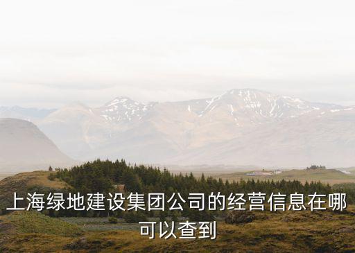 上海市綠地建設事務中心，上海綠地建設集團公司的經營信息在哪可以查到